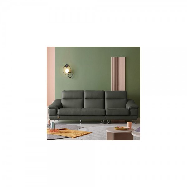 다우닝 레아 3.5인 전체 통가죽 소파 (색상:샌드)