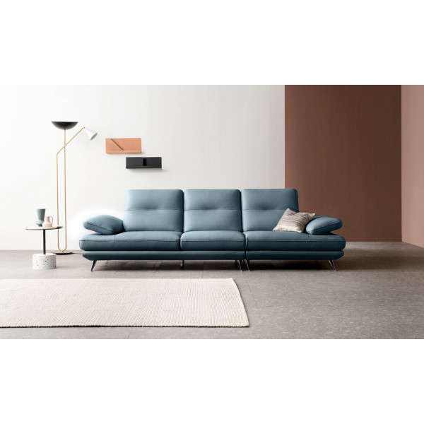 자코모 엘리쉬 3.5인 기능성 슈렁큰 천연면피 소가죽 소파 (색상:미스티블루,크림아이보리,카멜,머드,오렌지) 